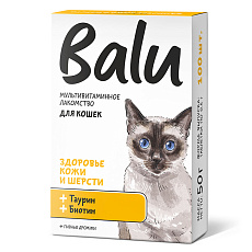 BALU Здоровье кожи и шерсти Лакомство мультивитаминное для кошек